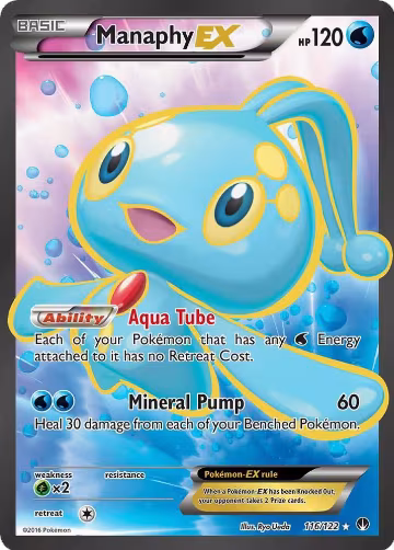 Manaphy EX (Full Art) (116/122), XY - BREAKpoint — Pokémon card price