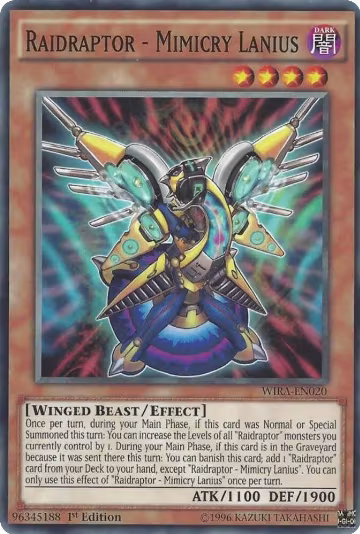 Raidraptor - Mimicry Lanius (WIRA-EN020), Wing Raiders — Yu-Gi-Oh! card price