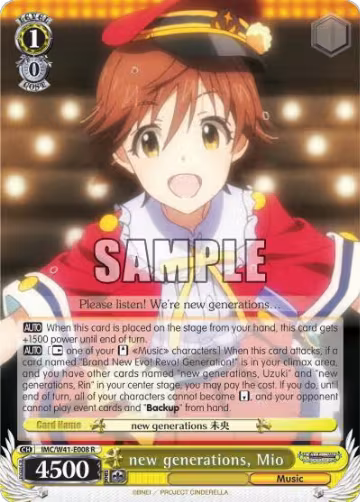 new generations, Mio (IMC/W41-E008 R), The iDOLM@STER Cinderella Girls — Weiß Schwarz card price
