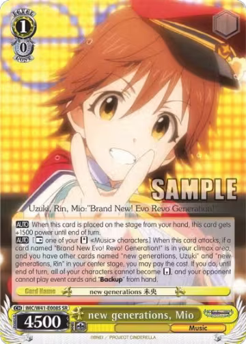 new generations, Mio (SR) (IMC/W41-E008S SR), The iDOLM@STER Cinderella Girls — Weiß Schwarz card price