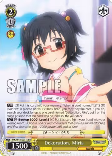 Dekoration, Miria (SR) (IMC/W41-E011S SR), The iDOLM@STER Cinderella Girls — Weiß Schwarz card price