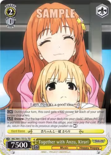 Together with Anzu, Kirari (C) (IMC/W41-TE13c TD), The iDOLM@STER Cinderella Girls — Weiß Schwarz card price