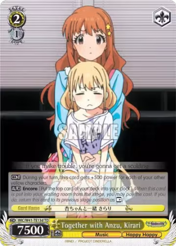 Together with Anzu, Kirari (D) (IMC/W41-TE13d TD), The iDOLM@STER Cinderella Girls — Weiß Schwarz card price