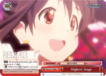 Highest Stage (Red) (A) (IMC/W41-TE38a TD), The iDOLM@STER Cinderella Girls — Weiß Schwarz card price