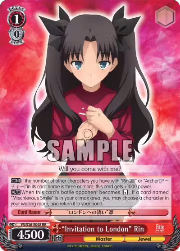 "Invitation to London" Rin (FS/S36-E048 RR), Fate/stay night [Unlimited Blade Works] Vol. II — Weiß Schwarz card price