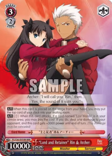 "Lord and Retainer" Rin & Archer (RRR) (FS/S36-E050R RRR), Fate/stay night [Unlimited Blade Works] Vol. II — Weiß Schwarz card price