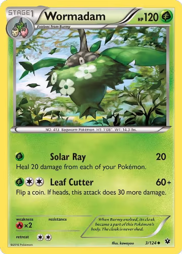 Wormadam (3) (3/124), XY - Fates Collide — Pokémon card price