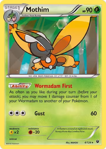 Mothim (4/124), XY - Fates Collide — Pokémon card price