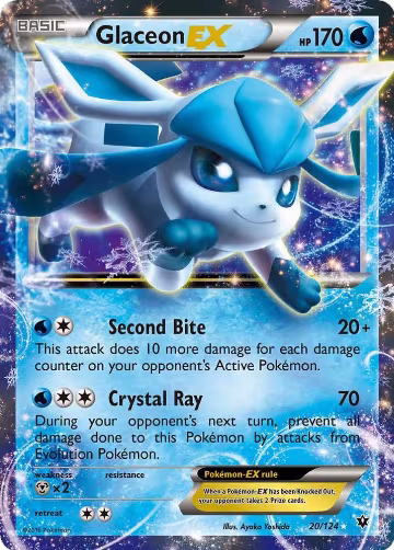 Glaceon EX (20/124), XY - Fates Collide — Pokémon card price