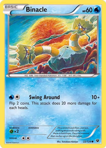 Binacle (22/124), XY - Fates Collide — Pokémon card price