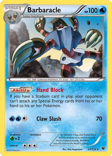 Barbaracle (23/124), XY - Fates Collide — Pokémon card price
