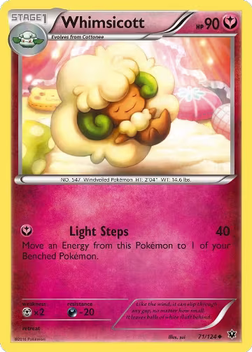 Whimsicott (71/124), XY - Fates Collide — Pokémon card price