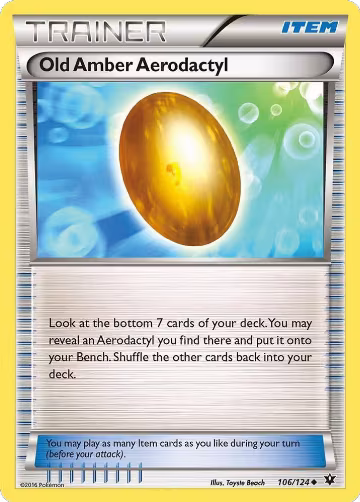 Old Amber Aerodactyl (106/124), XY - Fates Collide — Pokémon card price