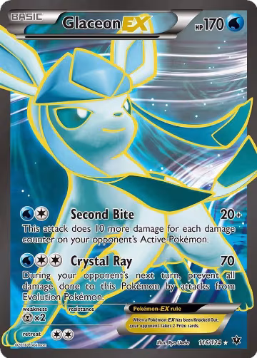 Glaceon EX (Full Art) (116/124), XY - Fates Collide — Pokémon card price