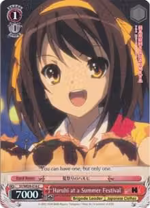 Haruhi at a Summer Festival (Foil) (SY/WE09-E18), The Melancholy of Haruhi Suzumiya Extra Booster — Weiß Schwarz card price