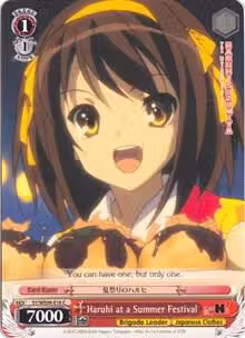 Haruhi at a Summer Festival (SY/WE09-E18), The Melancholy of Haruhi Suzumiya Extra Booster — Weiß Schwarz card price
