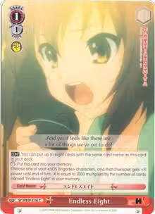 Endless Eight (C) (SY/WE09-E19c), The Melancholy of Haruhi Suzumiya Extra Booster — Weiß Schwarz card price
