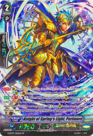 Knight of Spring's Light, Perimore (SP) (G-BT07/S02EN), G-BT07: Glorious Bravery of Radiant Sword — Vanguard card price