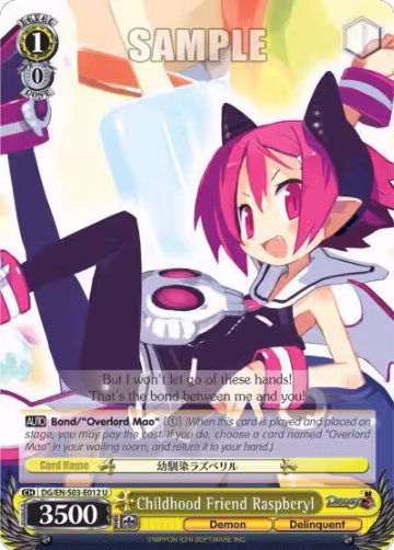 Childhood Friend Raspberyl (DG/EN-S03-E012 U), Disgaea — Weiß Schwarz card price