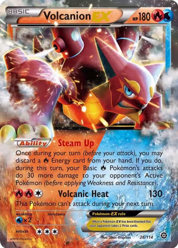 Volcanion EX (26/114), XY - Steam Siege — Pokémon card price