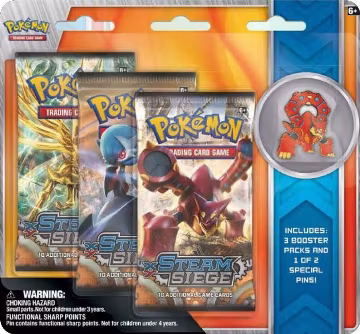 Steam Siege Collectible Pin 3 Pack Blister [Volcanion], XY - Steam Siege — Pokémon sealed product price