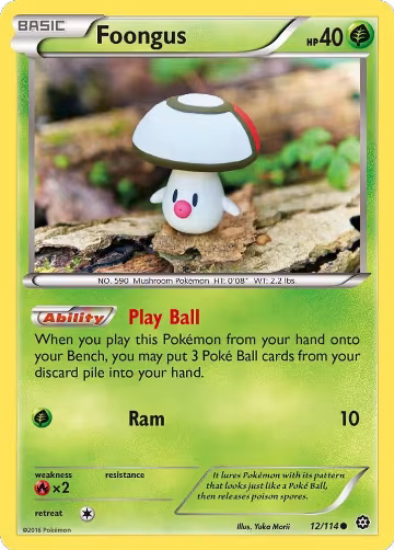Foongus (12/114), XY - Steam Siege — Pokémon card price