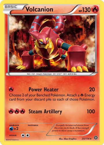 Volcanion (25/114), XY - Steam Siege — Pokémon card price
