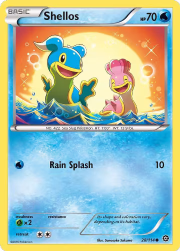 Shellos (28/114), XY - Steam Siege — Pokémon card price