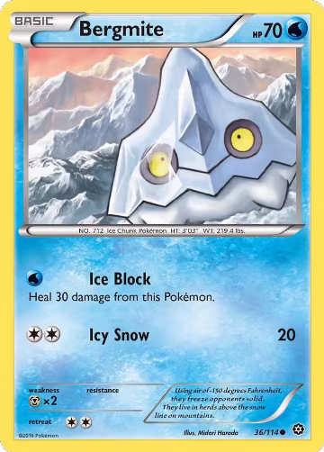 Bergmite (36/114), XY - Steam Siege — Pokémon card price