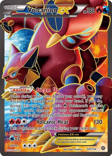 Volcanion EX (Full Art) (107/114), XY - Steam Siege — Pokémon card price