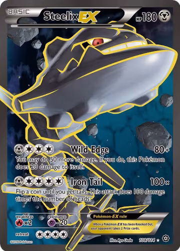 Steelix EX (Full Art) (108/114), XY - Steam Siege — Pokémon card price