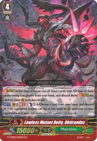 Lawless Mutant Deity, Obtirandus (G-TCB02/002EN), G-TCB02: The GENIUS STRATEGY — Vanguard card price