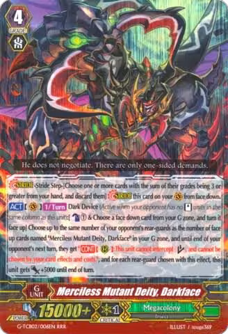 Merciless Mutant Deity, Darkface (G-TCB02/006EN), G-TCB02: The GENIUS STRATEGY — Vanguard card price