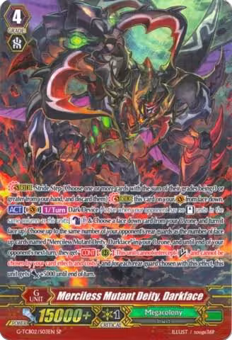 Merciless Mutant Deity, Darkface (SP) (G-TCB02/S03EN), G-TCB02: The GENIUS STRATEGY — Vanguard card price
