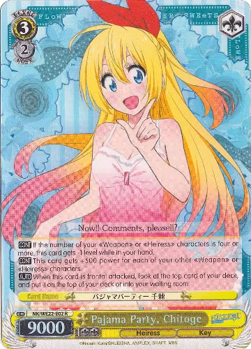 Pajama Party, Chitoge (Parallel Foil) (NK/WE22-E02), NISEKOI Extra Booster — Weiß Schwarz card price