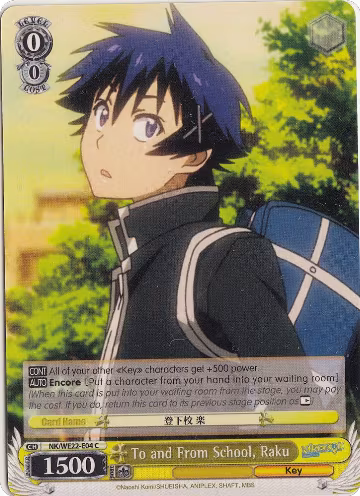 To and From School, Raku (NK/WE22-E04), NISEKOI Extra Booster — Weiß Schwarz card price