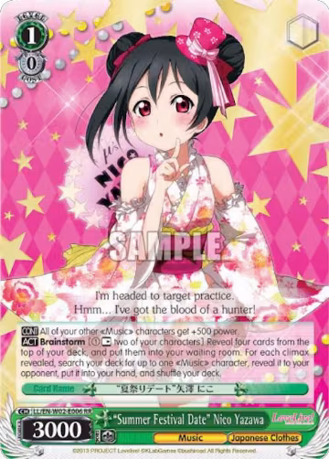 "Summer Festival Date" Nico Yazawa (LL/EN-W02-E006 RR) — card price