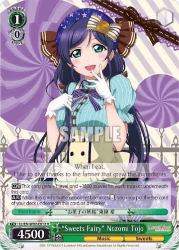 "Sweets Fairy" Nozomi Tojo (LL/EN-W02-E012 R), Love Live! DX Vol.2 — Weiß Schwarz card price