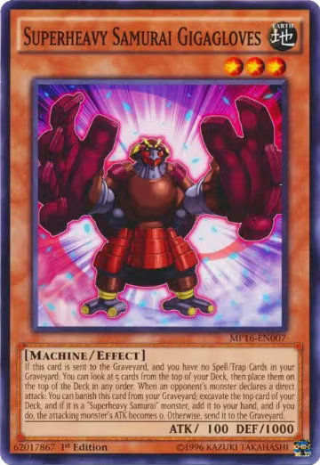 Superheavy Samurai Gigagloves (MP16-EN007), 2016 Mega-Tins Mega Pack — Yu-Gi-Oh! card price