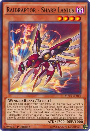 Raidraptor - Sharp Lanius (MP16-EN014), 2016 Mega-Tins Mega Pack — Yu-Gi-Oh! card price