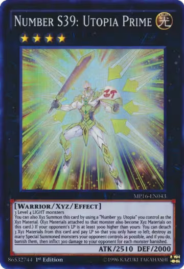 Number S39: Utopia Prime (MP16-EN043), 2016 Mega-Tins Mega Pack — Yu-Gi-Oh! card price