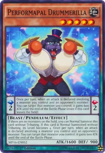 Performapal Drummerilla (MP16-EN052), 2016 Mega-Tins Mega Pack — Yu-Gi-Oh! card price