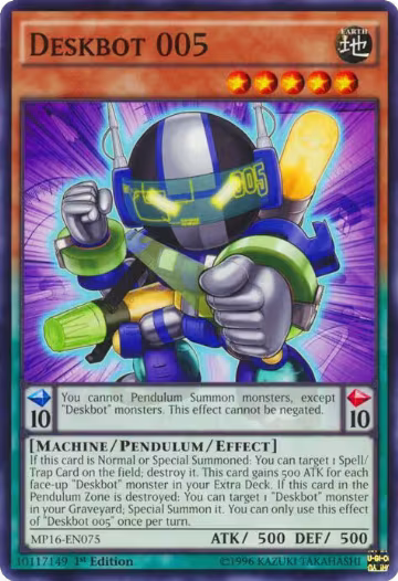 Deskbot 005 (MP16-EN075), 2016 Mega-Tins Mega Pack — Yu-Gi-Oh! card price