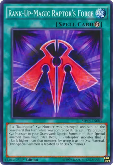 Rank-Up-Magic Raptor's Force (MP16-EN083), 2016 Mega-Tins Mega Pack — Yu-Gi-Oh! card price