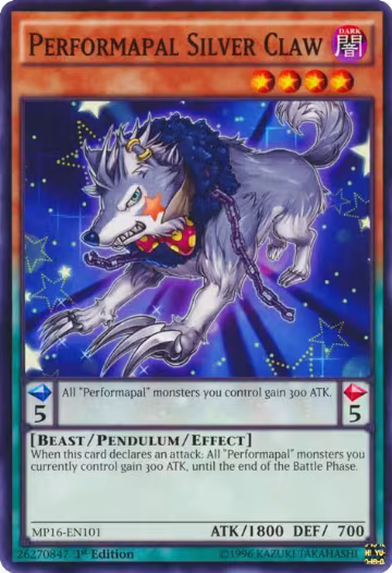 Performapal Silver Claw (MP16-EN101), 2016 Mega-Tins Mega Pack — Yu-Gi-Oh! card price