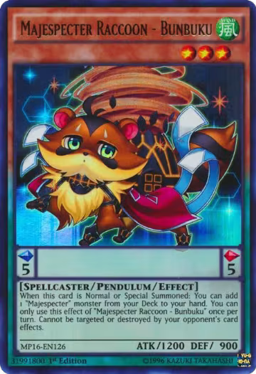 Majespecter Raccoon - Bunbuku (MP16-EN126), 2016 Mega-Tins Mega Pack — Yu-Gi-Oh! card price