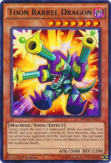 Toon Barrel Dragon (MP16-EN132), 2016 Mega-Tins Mega Pack — Yu-Gi-Oh! card price