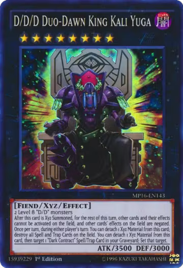 D/D/D Duo-Dawn King Kali Yuga (MP16-EN143), 2016 Mega-Tins Mega Pack — Yu-Gi-Oh! card price