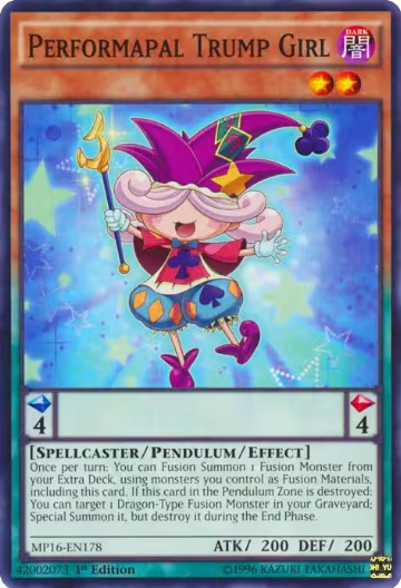 Performapal Trump Girl (MP16-EN178), 2016 Mega-Tins Mega Pack — Yu-Gi-Oh! card price