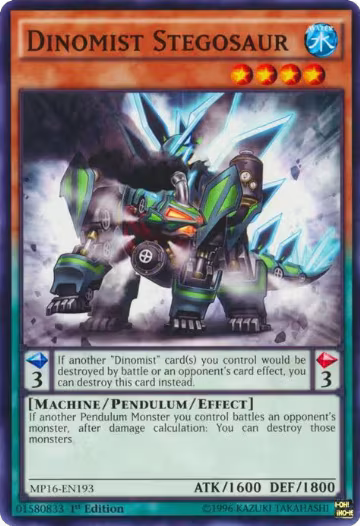 Dinomist Stegosaur (MP16-EN193), 2016 Mega-Tins Mega Pack — Yu-Gi-Oh! card price